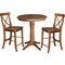 International Concepts Round 30 in Rd Ped Gathering Ht Table, 2 X-Back Stools, Distressed Oak, 30 in W, 30 in L, 35.9 in H K42-30RT-27B-S6132-2 - alternate 1